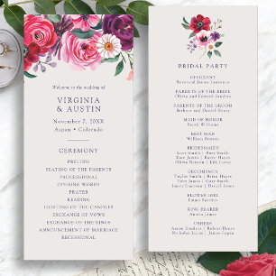 Programa de Casamento Floral Ousado