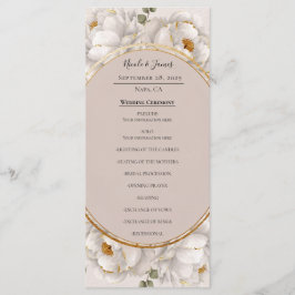 Programa de Casamento Floral Peônia Branca e Rosa