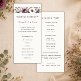 Programa de Casamento Floral Rosa e Sage