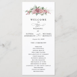 Programa de Casamento Floral Rosa Empoeirado