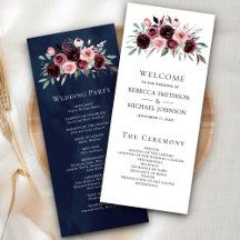 Programa de Casamento Floral Rosa Empoeirado Borgo