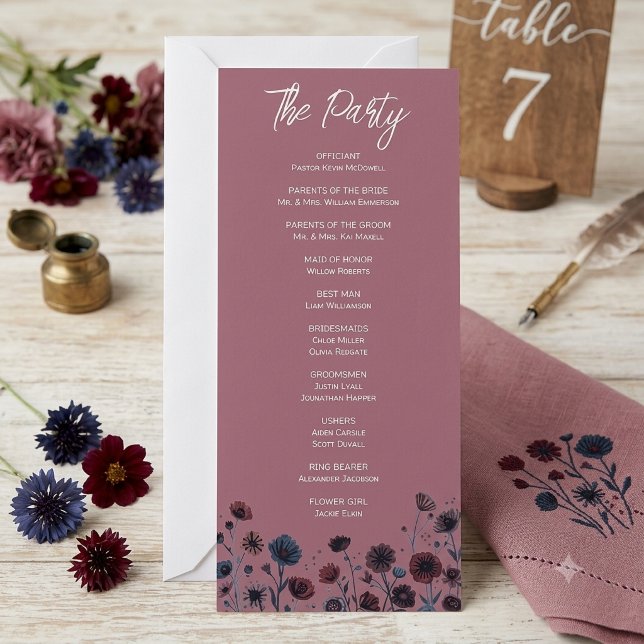 Programa de Casamento Floral Roxo e Azul Temperame (Criador carregado)