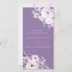 Programa de Casamento Floral Roxo-Lavanda Encantad
