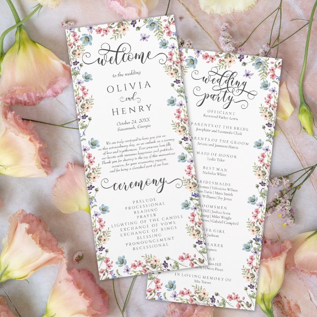 Programa de Casamento Floral Rústico de Flores Sil (Criador carregado)