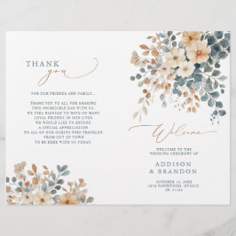 Programa de Casamento Floral Terrestre Suave Muted