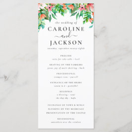 Programa de Casamento Floral Tropical de Verão