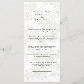 Programa de Casamento Floral Verde