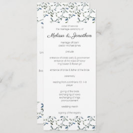 Programa de Casamento Floral Verde Sage Silver