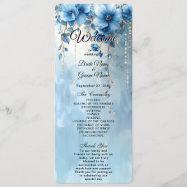 Programa de Casamento Flores Azuis e Pérolas