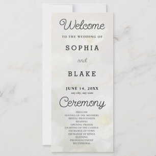 Programa de Casamento Flores Brancas Amarelo Pálid