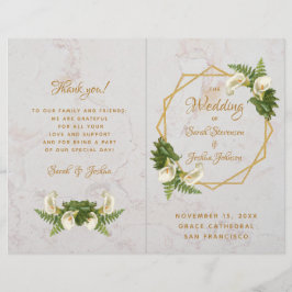 Programa de Casamento Flores de Lírio Dourado Márm