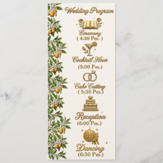Programa de Casamento Florida Orange Blossom Gold 
