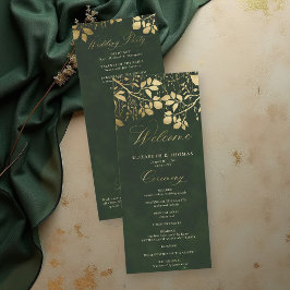 Programa de Casamento Folhagem Dourada Floresta En