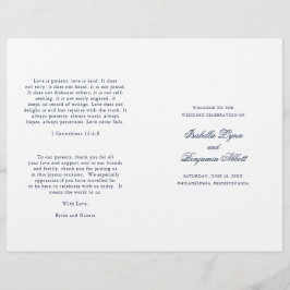 Programa de Casamento Formal Azul Marinho Tradicio