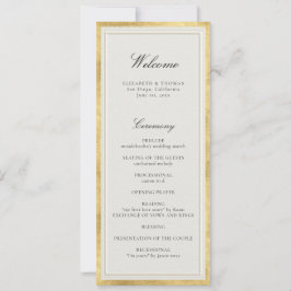 Programa de Casamento Formal Moderno Clássico Ecru