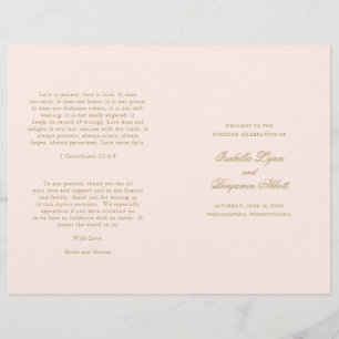 Programa de Casamento Formal Rosa Tradicional