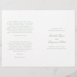 Programa de Casamento Formal Verde Sage Tradiciona