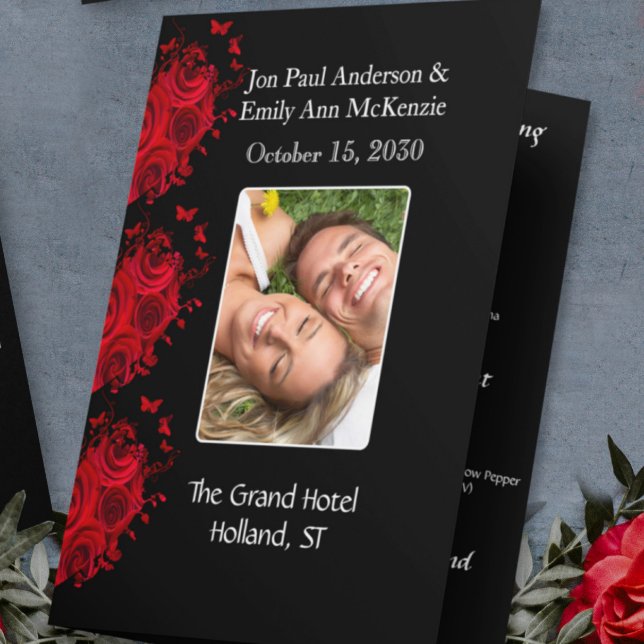 Programa de Casamento Fotográfico Cinzas Pretas e  (Criador carregado)