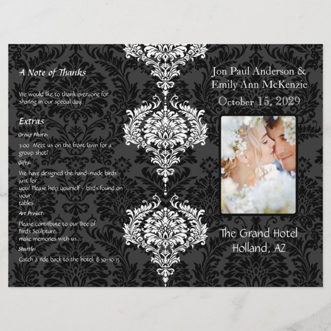 Programa de Casamento Fotográfico Preto Cinza e Br (Frente)