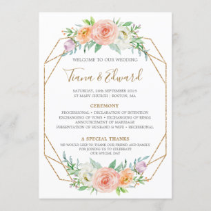 Programa de Casamento Geométrico de Flores de Aqua