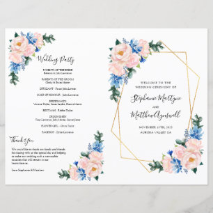 Programa de Casamento Geométrico Dusty Blue Pink