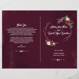 Programa de Casamento Geométrico Floral da Elegant