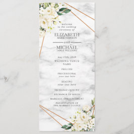 Programa de Casamento Geométrico Marble Floral de