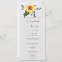 Programa de Casamento Girassol