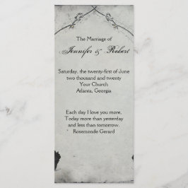 Programa de Casamento Gótico de Rosa Negro Trellis