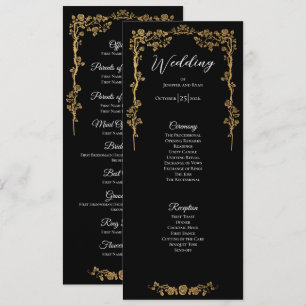 Programa de Casamento Gótico Floral Elegante