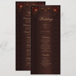 Programa de casamento gótico floral elegante de Ha