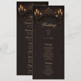 Programa de casamento gótico floral elegante de Ha