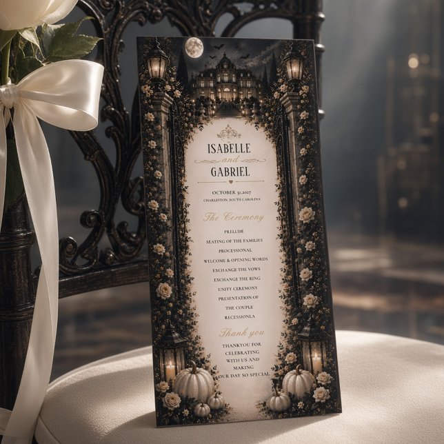 Programa de Casamento Gótico Lua Celestial Luxuoso (Criador carregado)