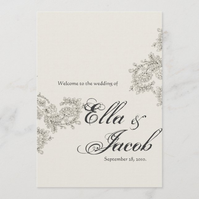 Programa de Casamento Inspirado em Vintage (Frente)