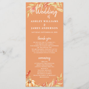 Programa de Casamento Laranja de Folhagem de Ouro 