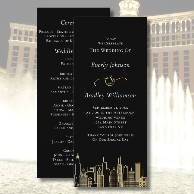 Programa de Casamento Las Vegas Black Gold White S (Criador carregado)