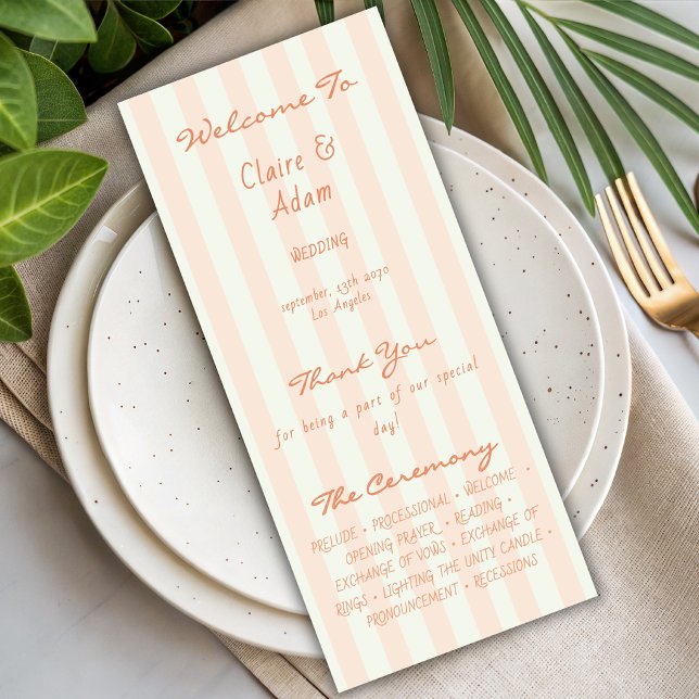 Programa de Casamento Listrado de Pêssego Minimali (Criador carregado)