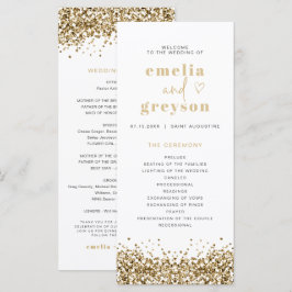 Programa de Casamento Longo com Lantejoulas Dourad