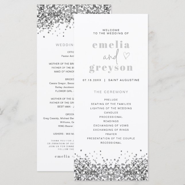 Programa de Casamento Longo de Sequências de Liter (Frente/Verso)