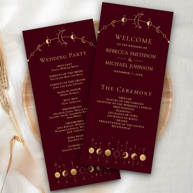 Programa de Casamento Lua Crescente Borgonha Celes (Criador carregado)