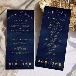 Programa de Casamento Lua Crescente Dourada Azul C
