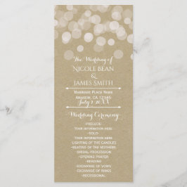 Programa de Casamento Luzes Rústicas Simples Papel