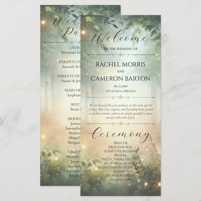 Programa de Casamento Magia do Prado da Floresta M (Frente/Verso)
