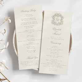 Programa de Casamento Marfim com Crista de Monogra