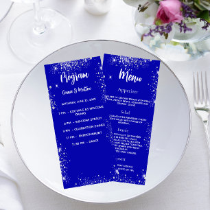 Programa de casamento Menu janto Real Azul