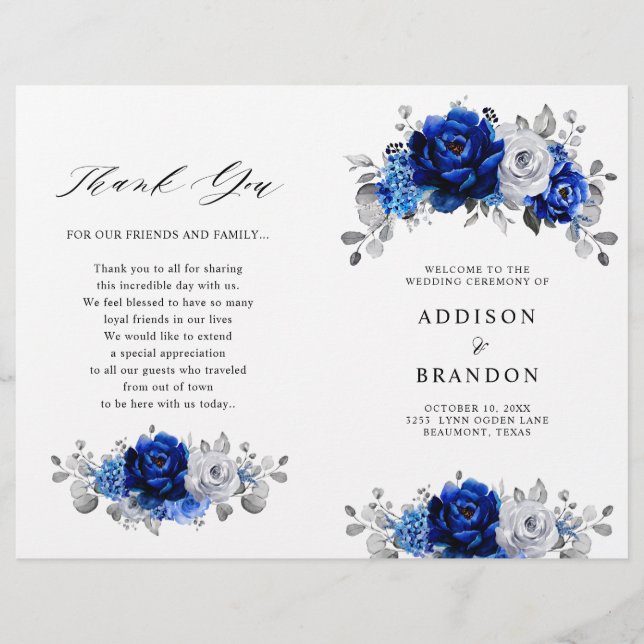 Programa de Casamento Metálico Real Blue Silver Wh (Frente)