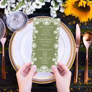 programa de casamento mexicano verde sage Talavera