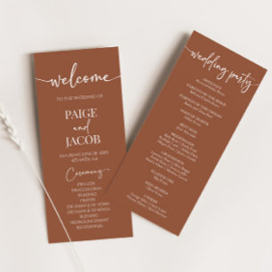 Programa de Casamento Minimalista Brown Boho