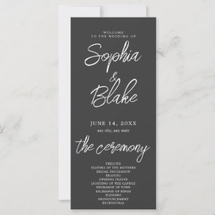 Programa de Casamento Minimalista Cinza Seixo Mode