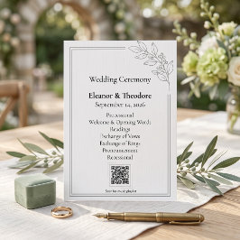 Programa de Casamento Minimalista Código QR Verde